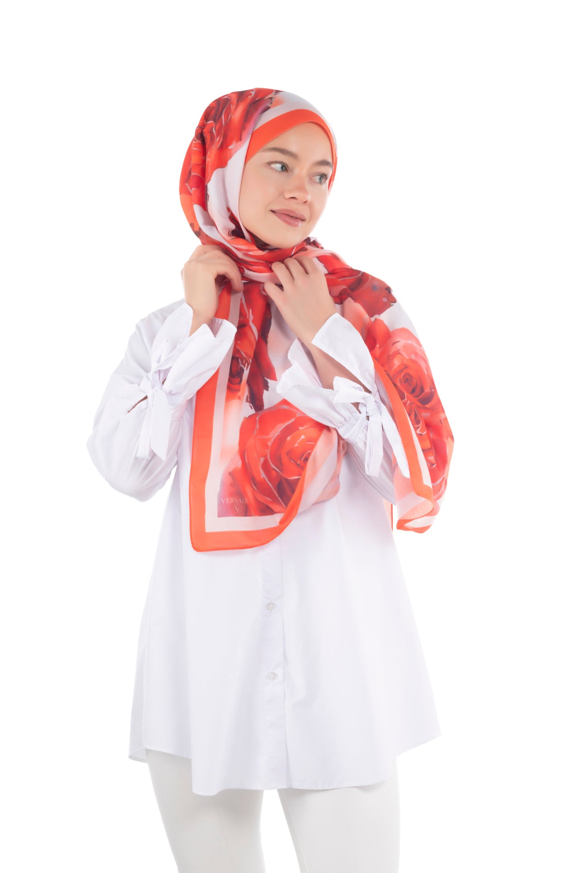 Versalis | Rose Cloud Patterned So Soft™ Scarf Classic Pink Red