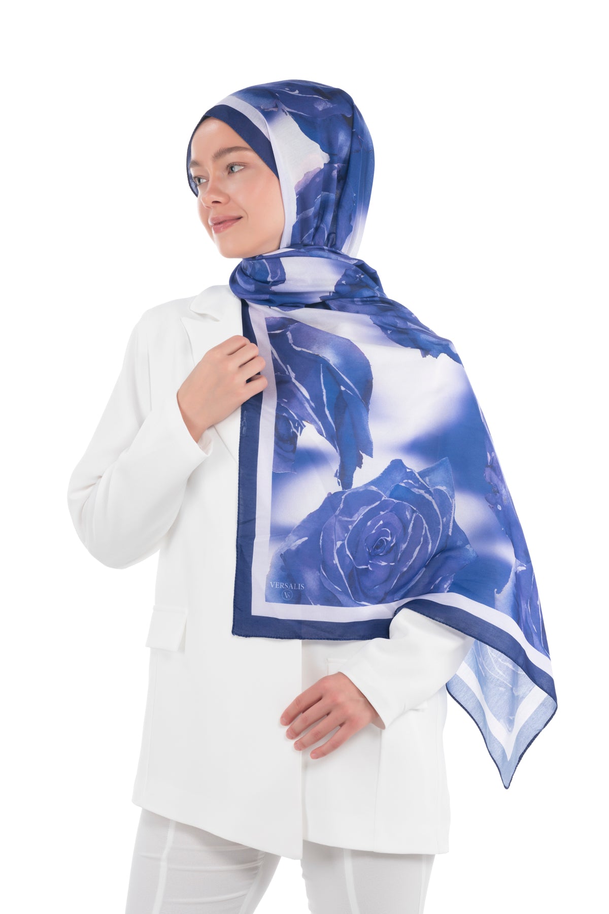 Versalis | Rose Cloud Patterned So Soft™ Scarf Gray Brown Taupe