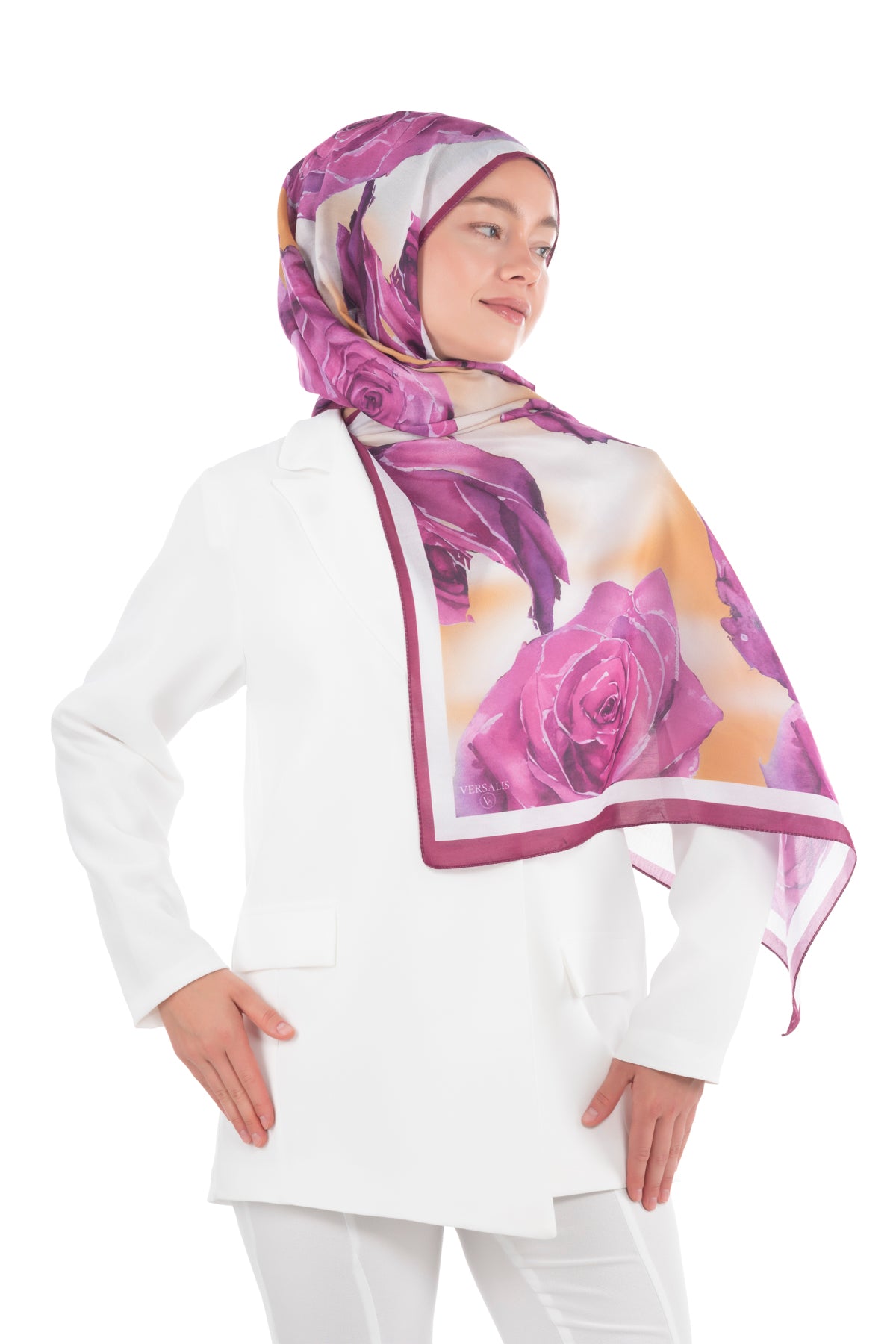 Versalis | Rose Cloud Patterned So Soft™ Scarf Honey Sepia