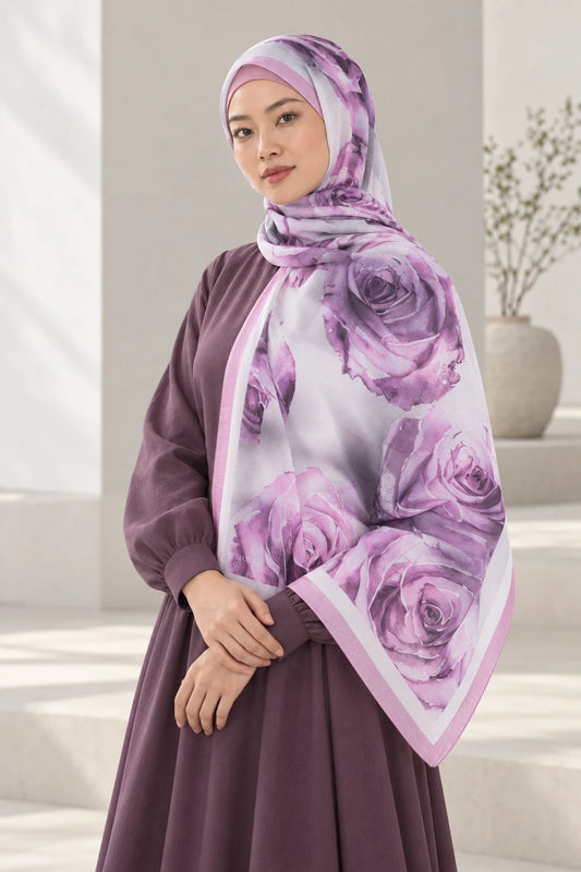 So Soft™ Şal | Rose Cloud - Açık Eflatun Lila — model üzerinde görünüm