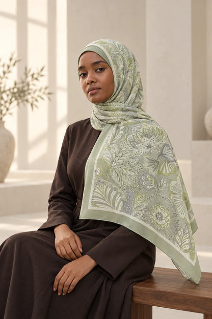 So Soft™ Şal | Royal Paisley - Açık Bej — model üzerinde görünüm
