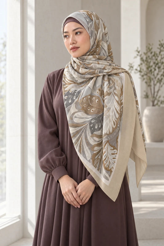 So Soft™ Şal | Royal Paisley - Altın Sarı — model üzerinde görünüm