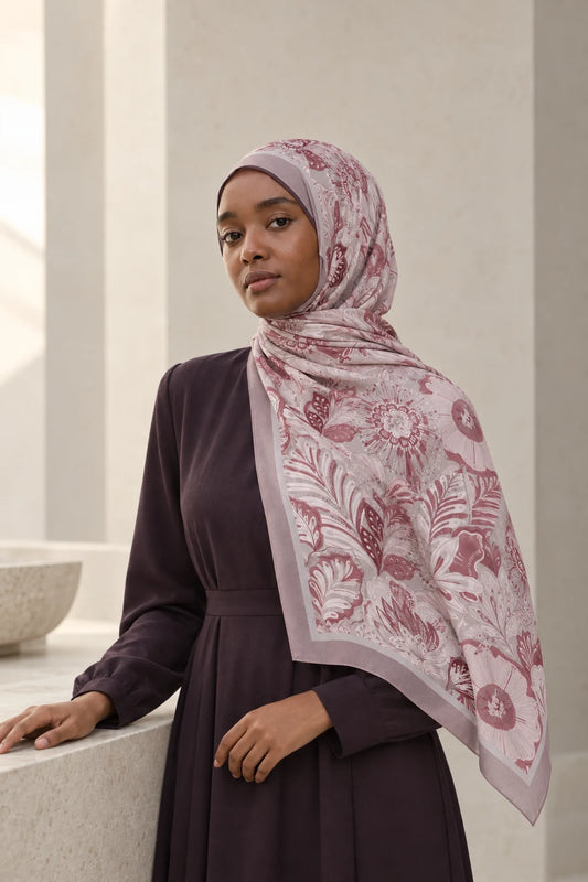 So Soft™ Şal | Royal Paisley - Pembe Gül — model üzerinde görünüm
