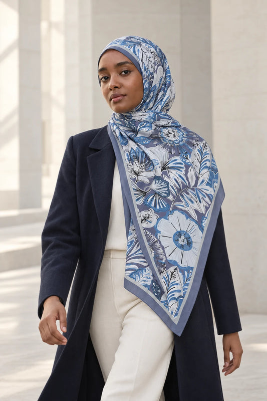 So Soft™ Şal | Royal Paisley - Kırmızı Siyah — model üzerinde görünüm